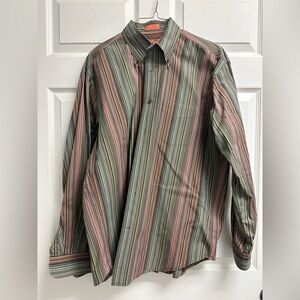 Faconnable Men's Multi-Color Vertical Stripe Button-Down Shirt